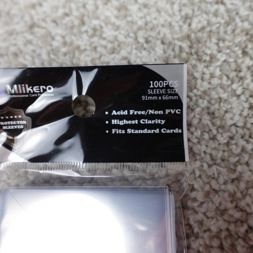 Mlikero 100ct Standard Card Sleeves 91x66mm Acid Free Non PVC Clear Protector
